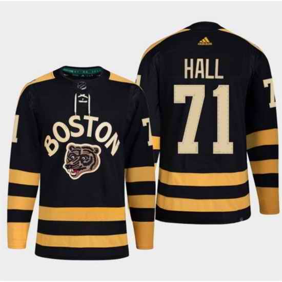 Men Boston Bruins 71 Taylor Hall Black Classic Primegreen Stitched Jersey